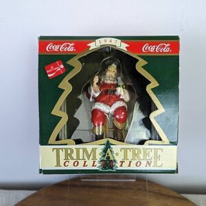 Coca-Cola Trim A Tree Collection Santa On Stool Circa 1947 Christmas Ornament